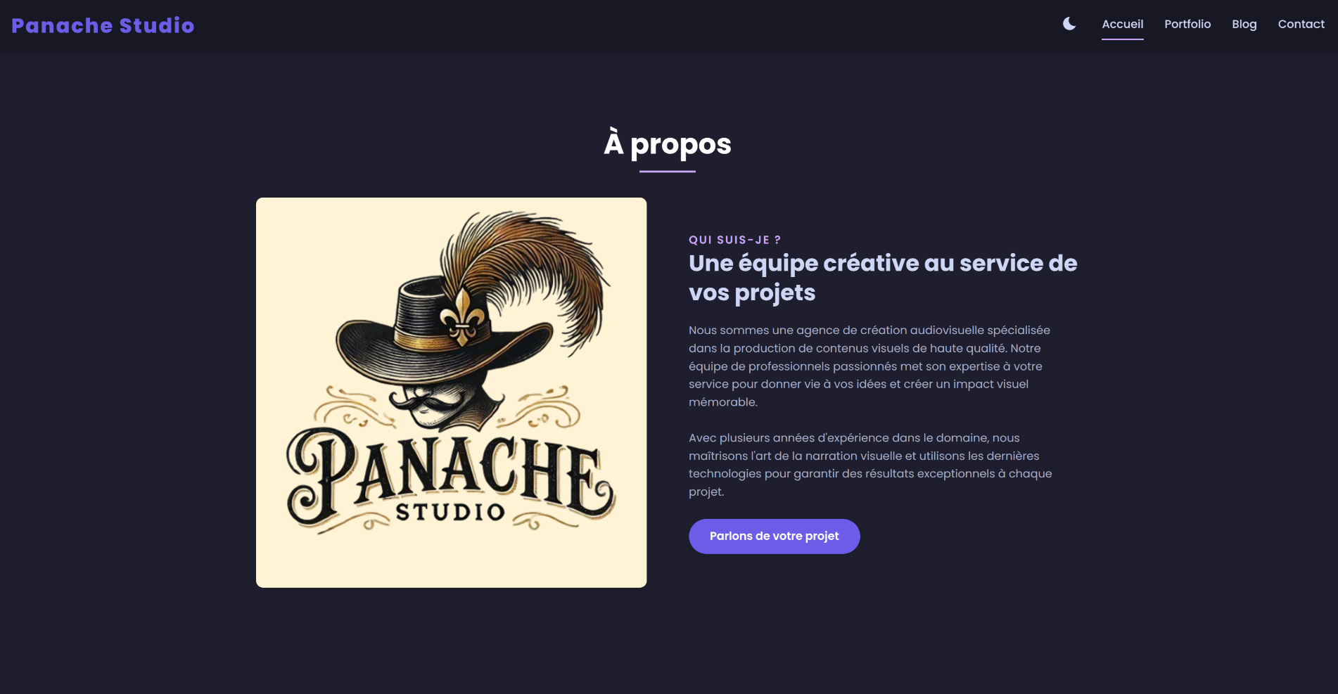 Site Web pour Panache-Studio